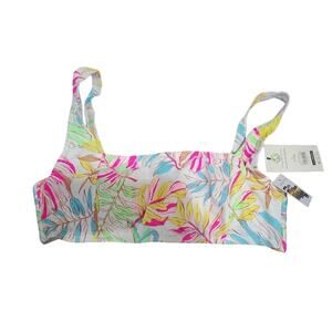 No Boundaries Large 11-13 Multicolor Hawaiian Print Bikini Top NWT